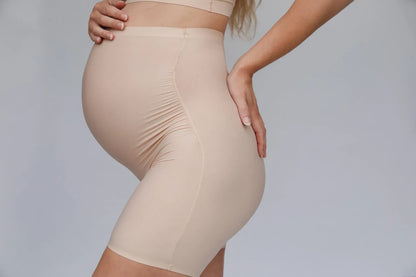 ByeBra Besiūliai aukšto juosmens šortukai nėščiosioms MATERNITY SHORT BEIGE