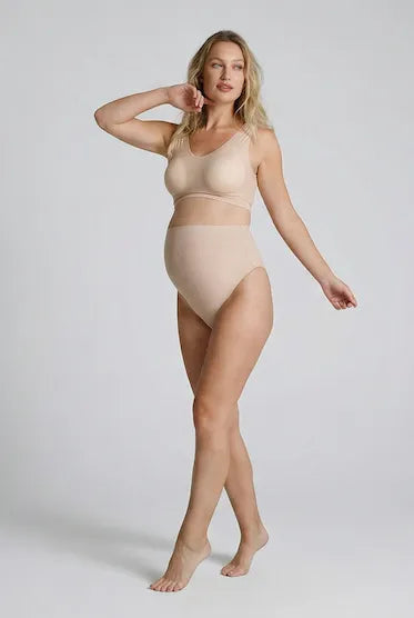 ByeBra Itin tampri ir prisitaikanti liemenėlė nėščiosioms UNI STRETCH BRA TOP BEIGE
