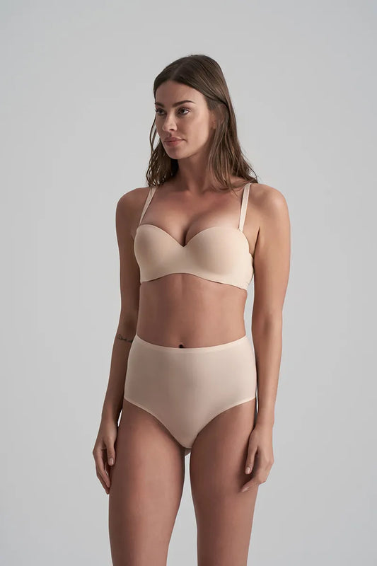 ByeBra Klasikinės kelnaitės aukštu juosmeniu UNI STRETCH HIGH BRIEF BEIGE