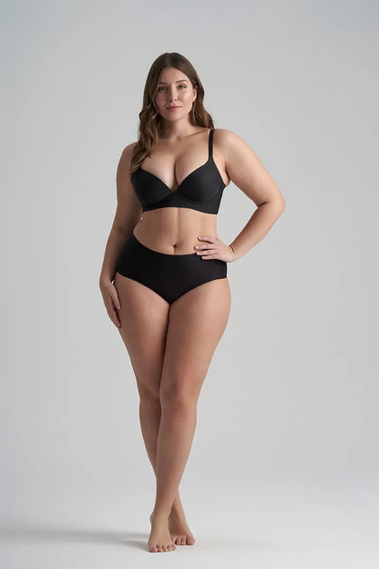 ByeBra Klasikinės kelnaitės aukštu juosmeniu UNI STRETCH HIGH BRIEF BLACK