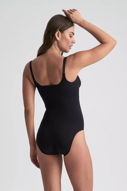 ByeBra Stiprios kompresijos formuojantis bodis SOFT TOUCH OPEN BUST BLACK