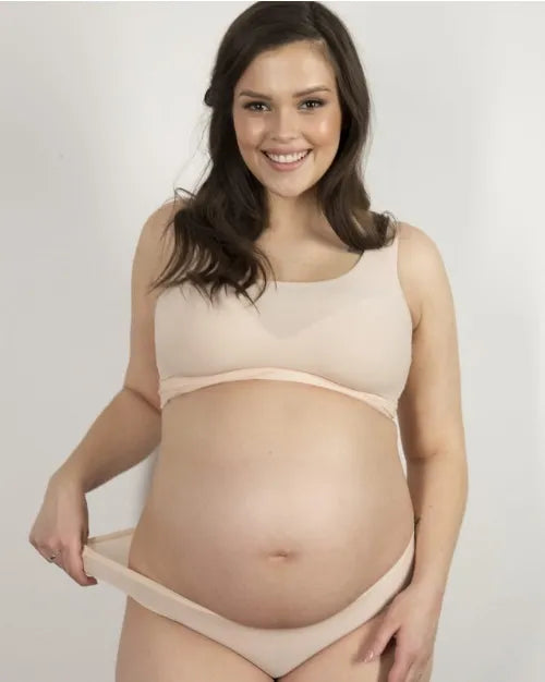 Julimex Itin tamprios klasikinės kelnaitės nėščiosioms FLEXI-ONE MAMA NUDE