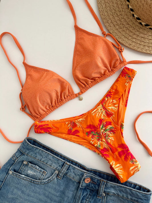 MrMiss Bikini maudymosi kostiumėlis METALLIC ORANGE MIX