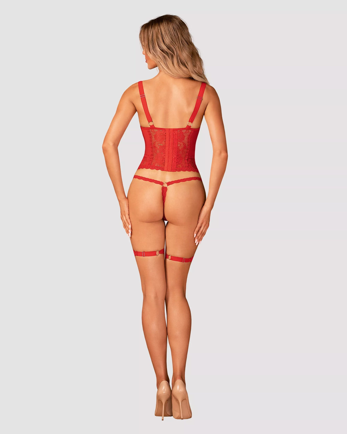 Obsessive Seksualus korsetas BELOVYA, raudonas
