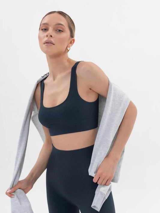 SiaWear RIB besiūlė braletė POWER RIB TOP ANTHRACITE, antracito spalvos