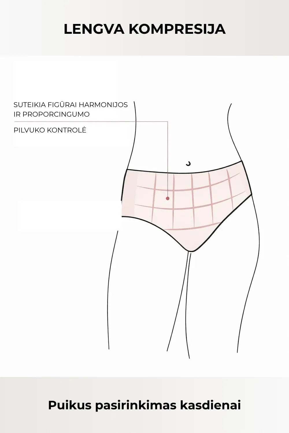 Ysabel Mora Formuojančios kasdieninės klasikinės kelnaitės LIDEA LIGHT NUDE